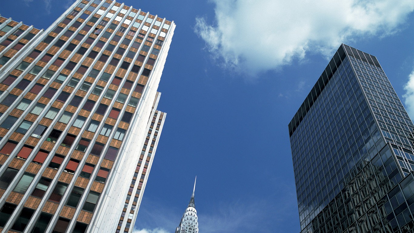 뉴욕 빌딩의 도시들로 붐비 #4 - 1366x768
