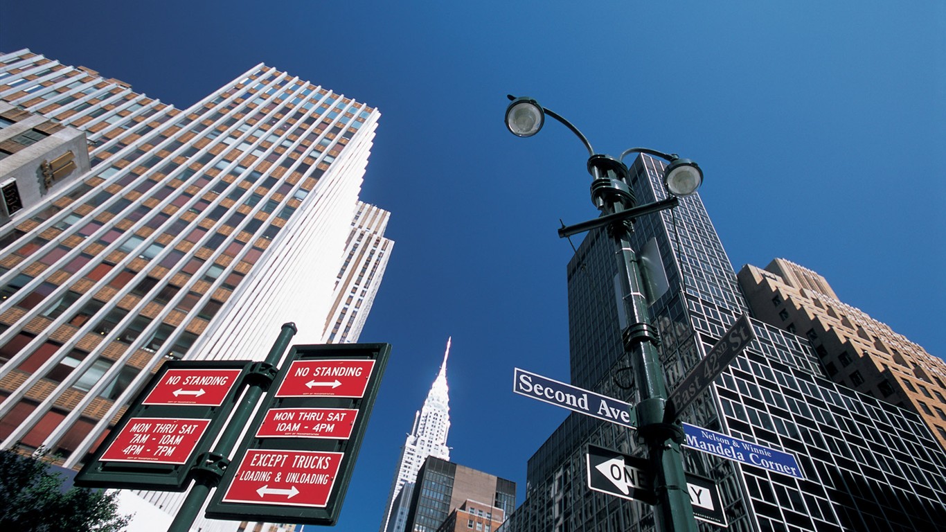 뉴욕 빌딩의 도시들로 붐비 #9 - 1366x768