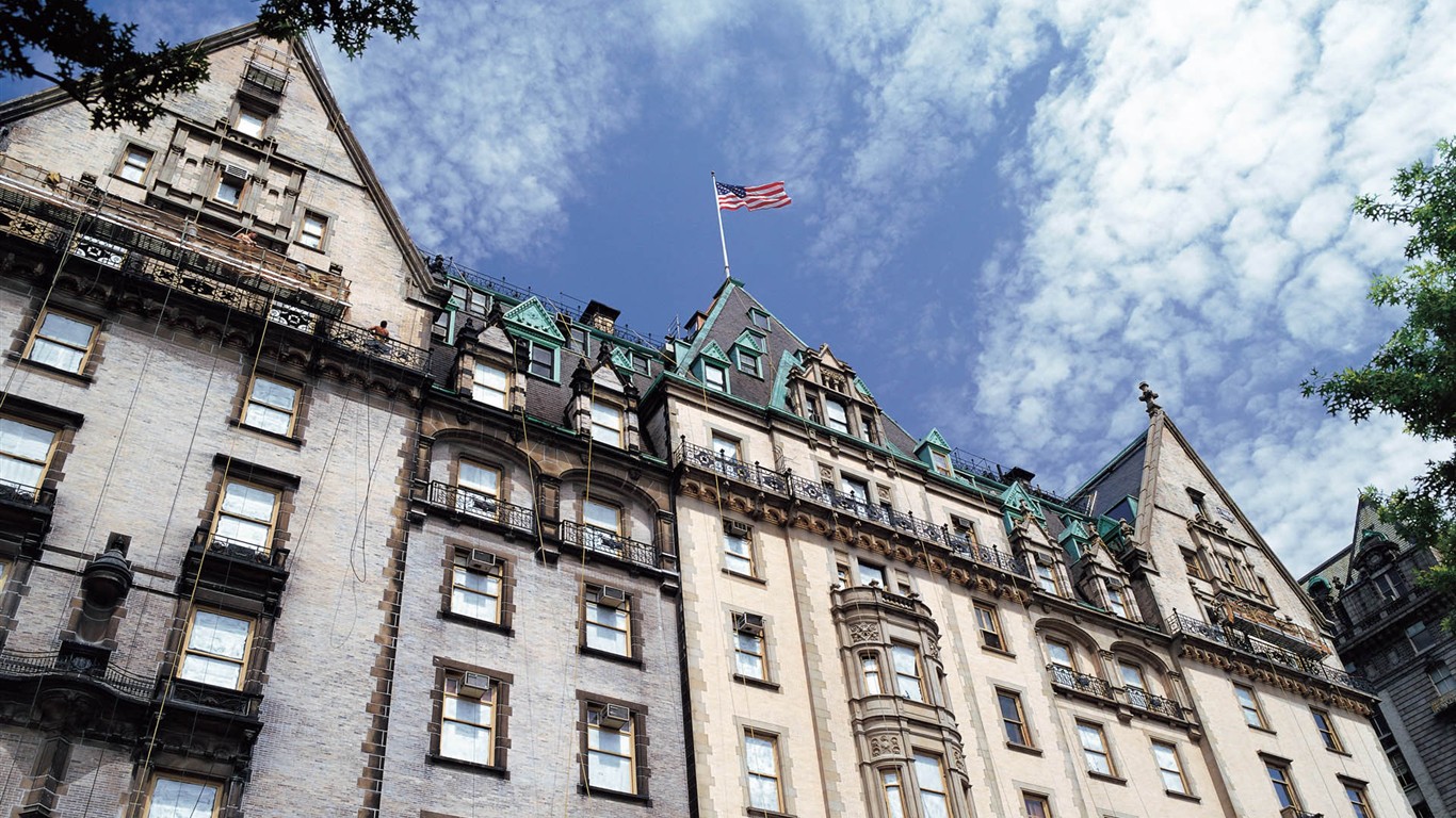 rušný město New York Stavební #18 - 1366x768