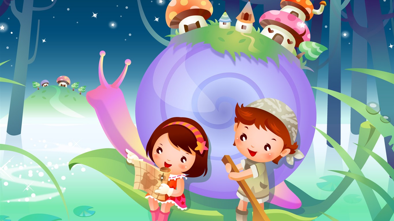 Childhood Dreams alba kreslené tapety #11 - 1366x768