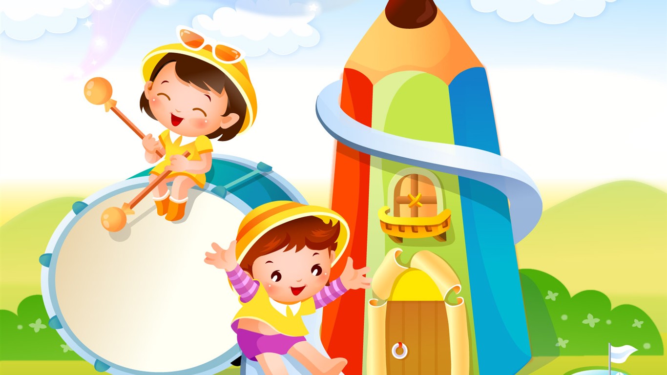 Childhood Dreams cartoon wallpaper albums #12 - 1366x768