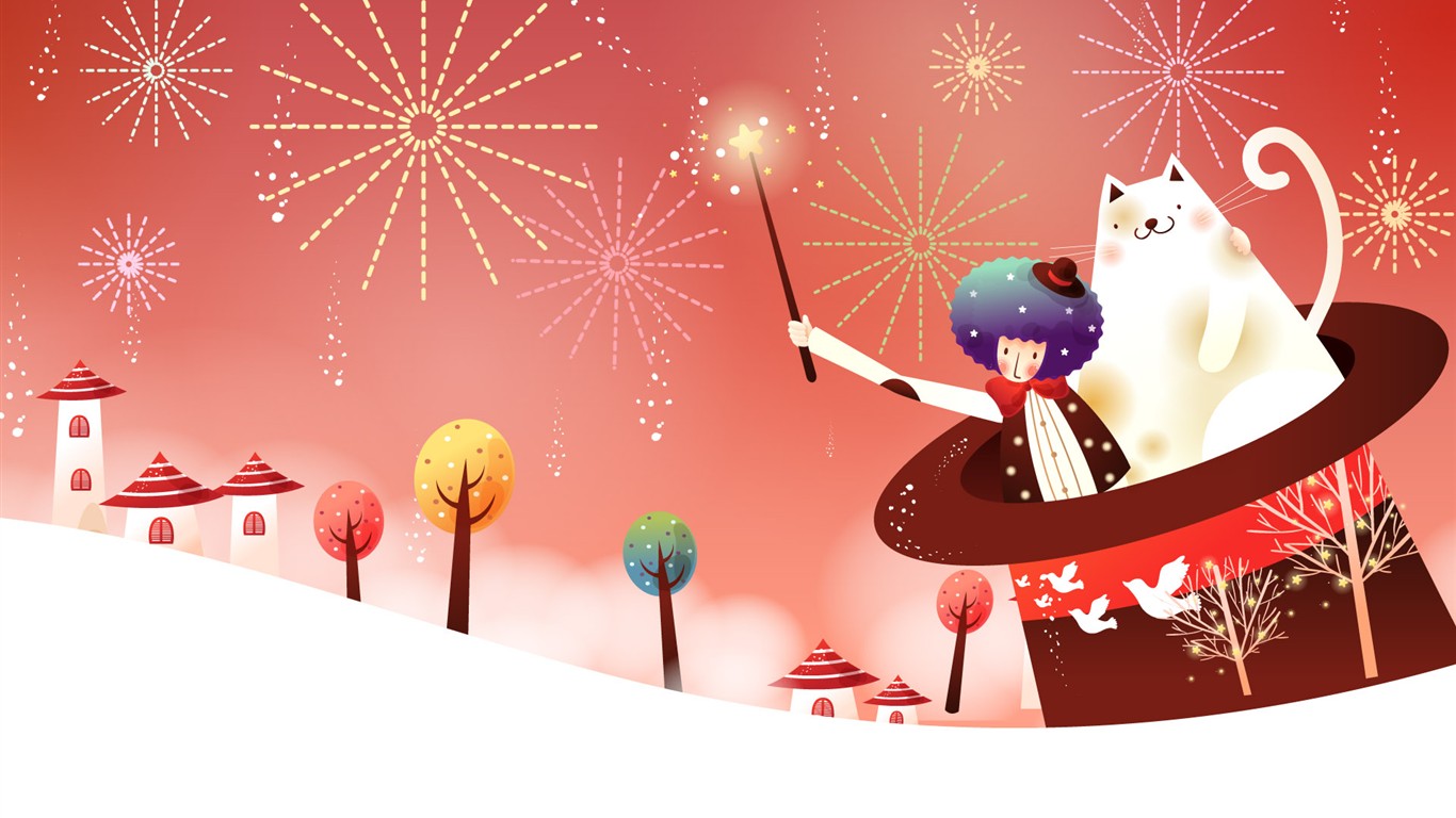 夢幻童話 卡通壁紙 #34 - 1366x768