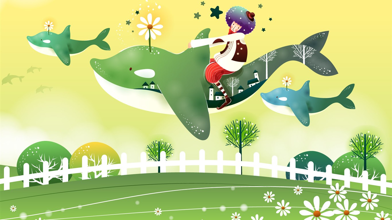 夢幻童話 卡通壁紙 #5 - 1366x768