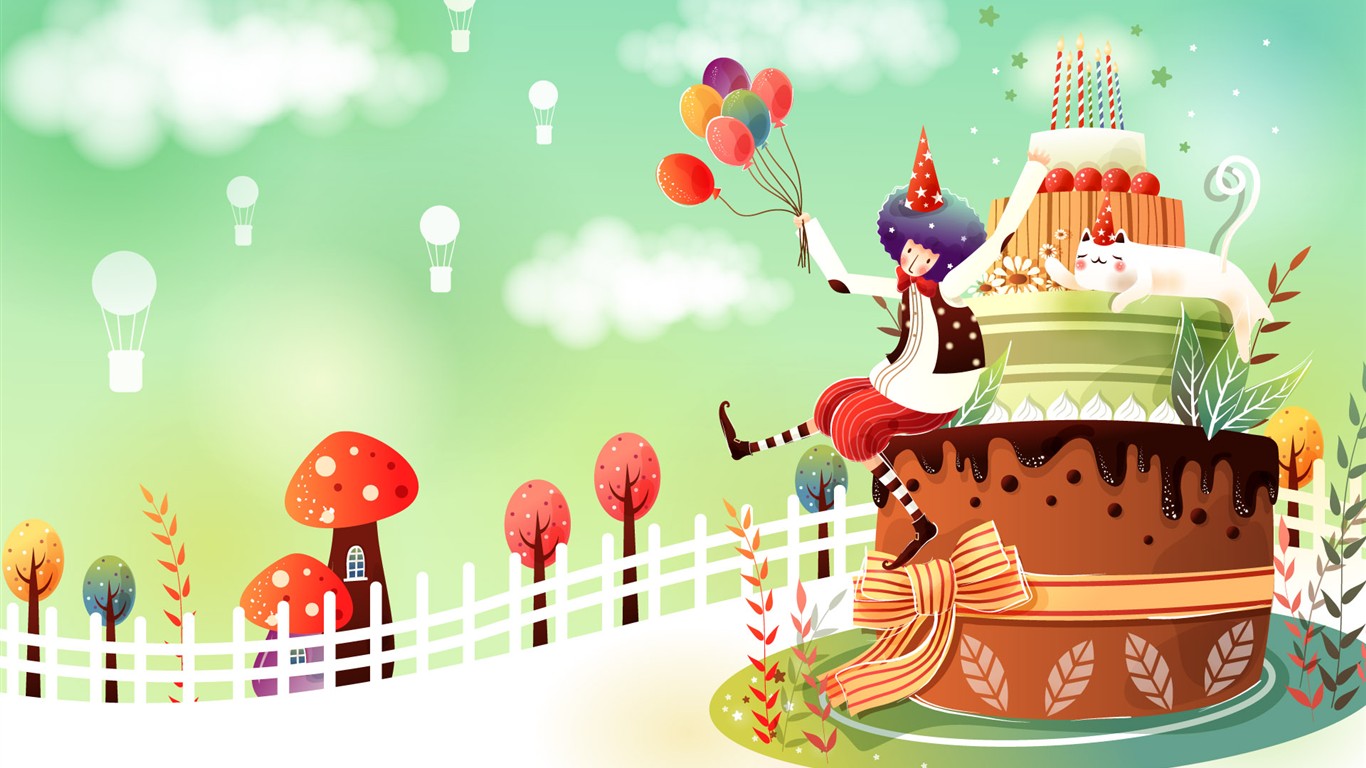 夢幻童話 卡通壁紙 #19 - 1366x768