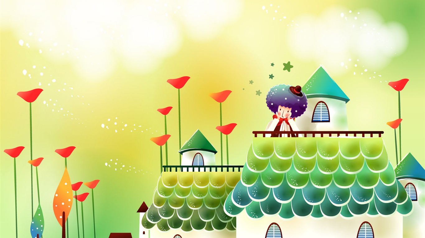 夢幻童話 卡通壁紙 #20 - 1366x768