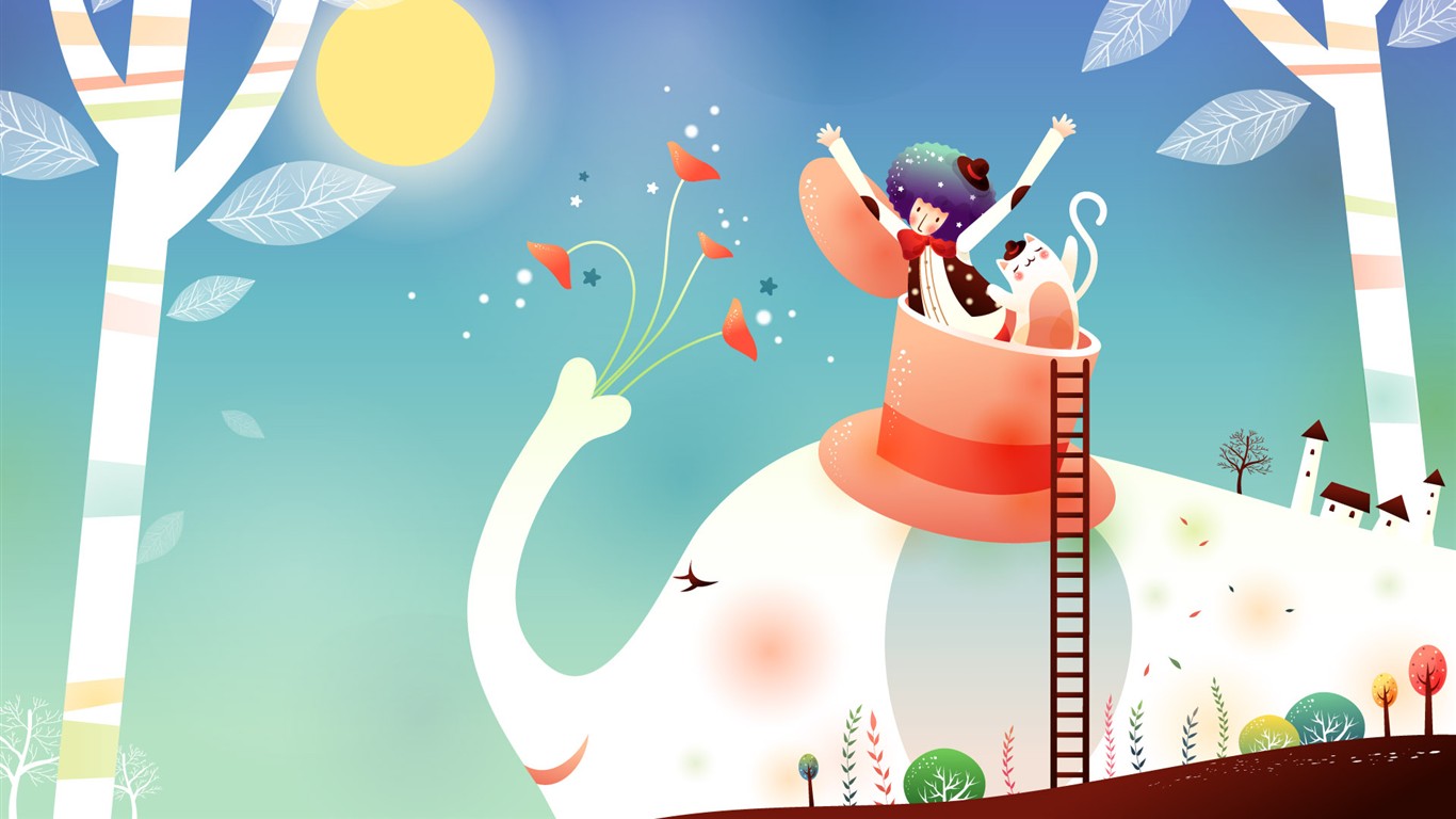 夢幻童話 卡通壁紙 #23 - 1366x768