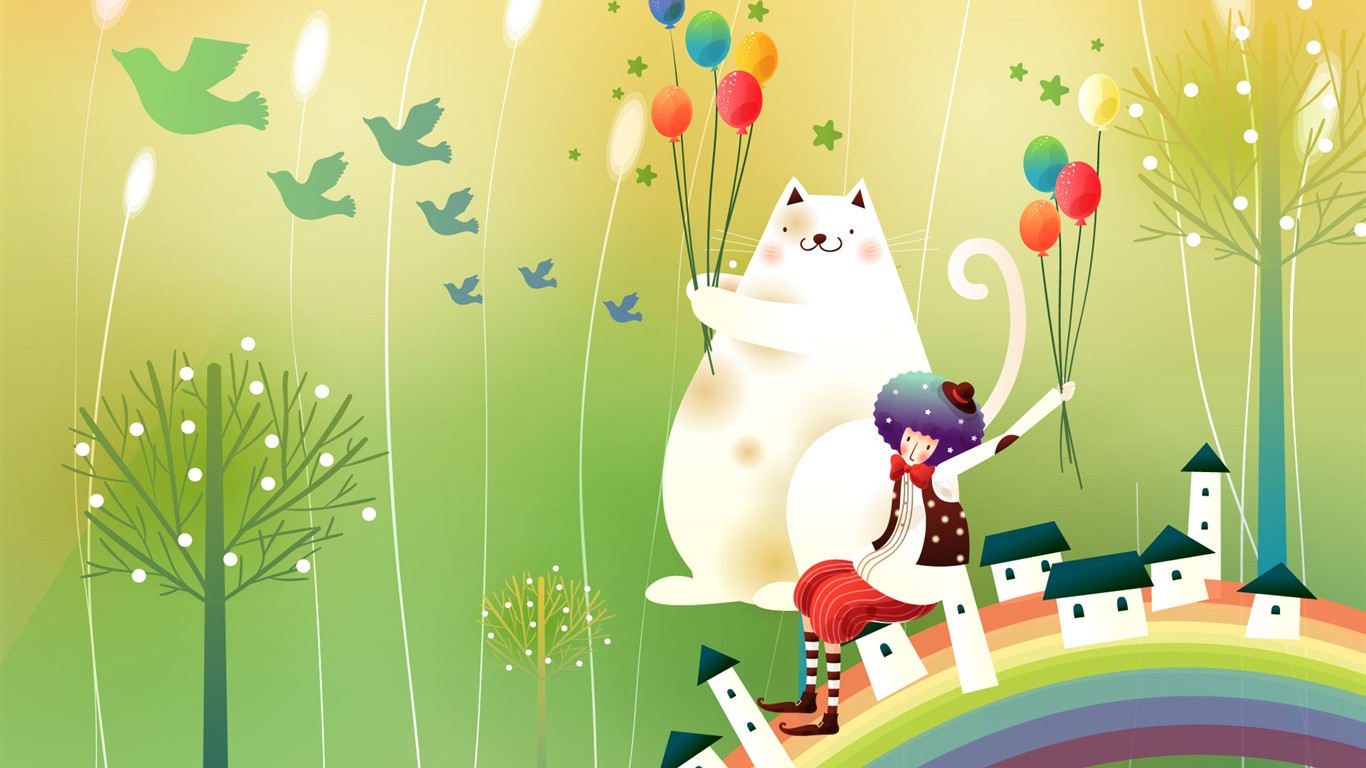 夢幻童話 卡通壁紙 #26 - 1366x768