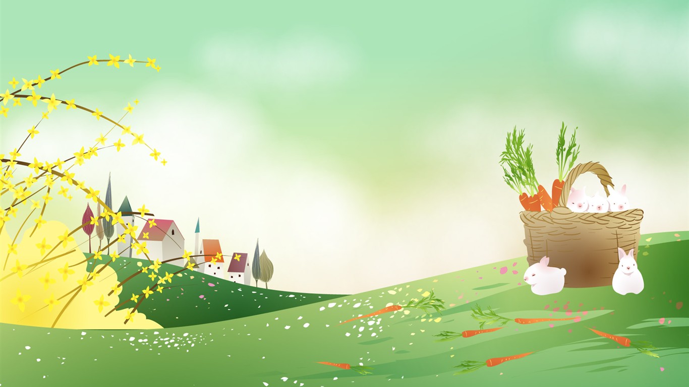 Fond d'écran Vector printemps #15 - 1366x768