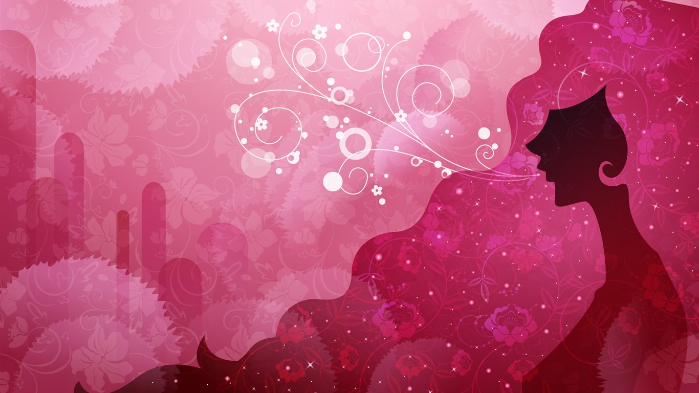 矢量女人花壁紙 #9 - 1366x768