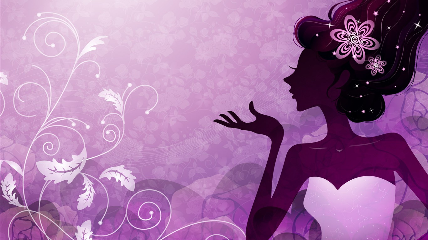 Vector Woman wallpaper #15 - 1366x768