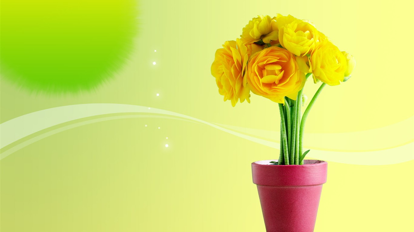 Synthesis of fine flowers #4 - 1366x768