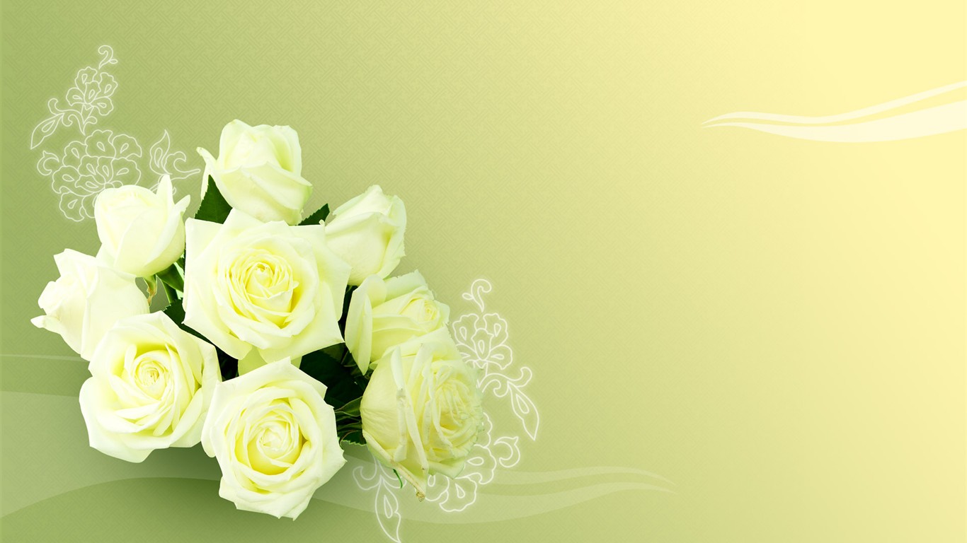 Synthèse de belles fleurs #6 - 1366x768