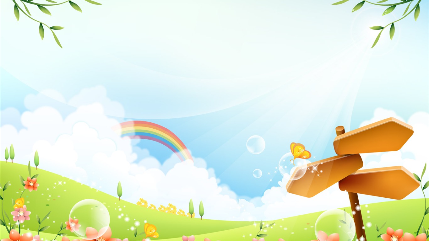 卡通夢幻風光壁紙 #8 - 1366x768
