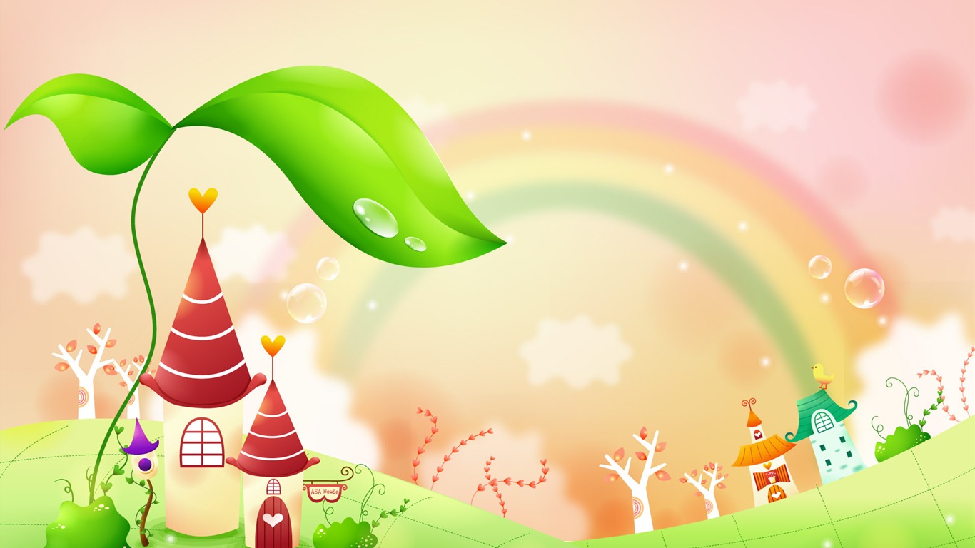 卡通夢幻風光壁紙 #12 - 1366x768