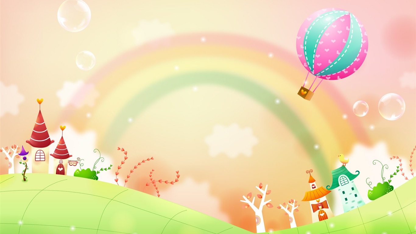 卡通夢幻風光壁紙 #20 - 1366x768
