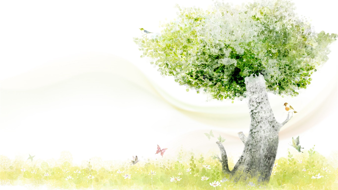 卡通夢幻風光壁紙 #30 - 1366x768
