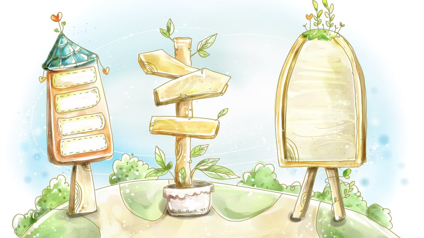 卡通夢幻風光壁紙 #33 - 1366x768