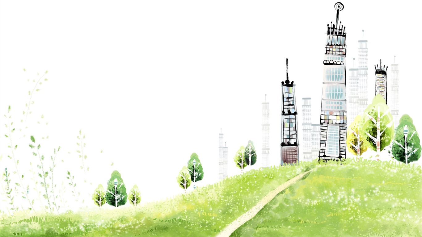 kreslený Tapety Fantasy Krajina #34 - 1366x768