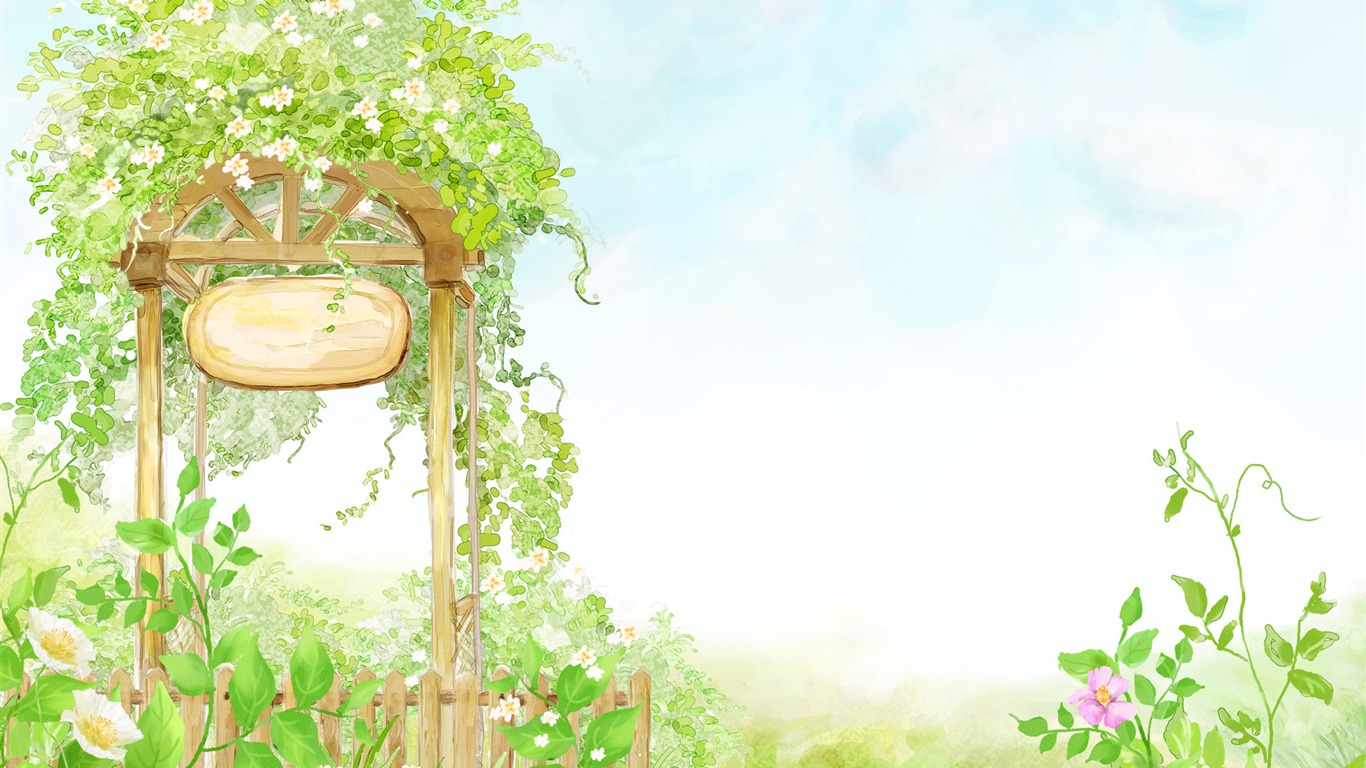 卡通夢幻風光壁紙 #38 - 1366x768