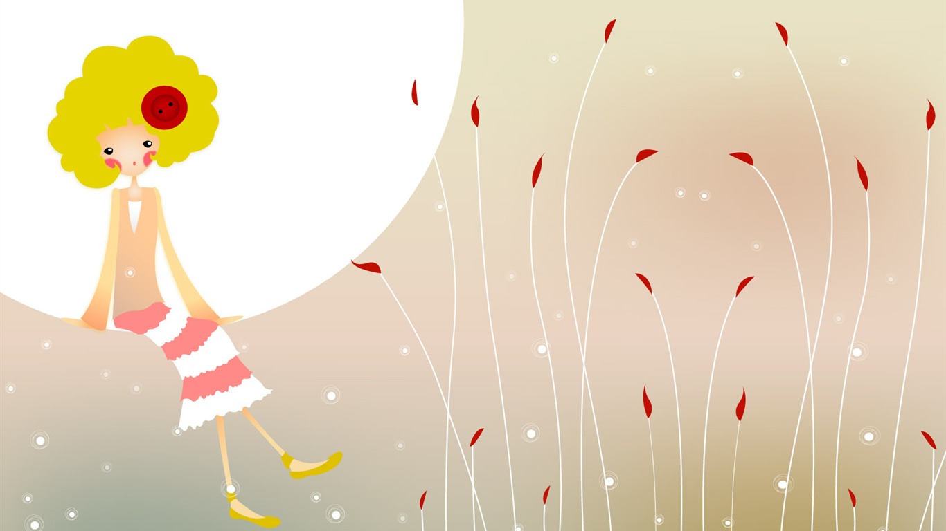 Tlačítko dívka wallpaper ilustrátor #9 - 1366x768