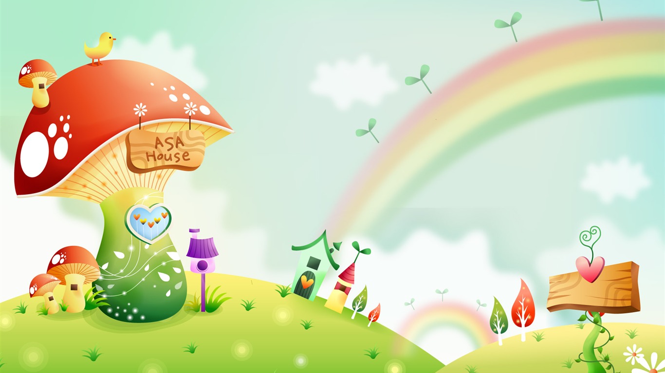 卡通夢幻風光壁紙 #1 - 1366x768