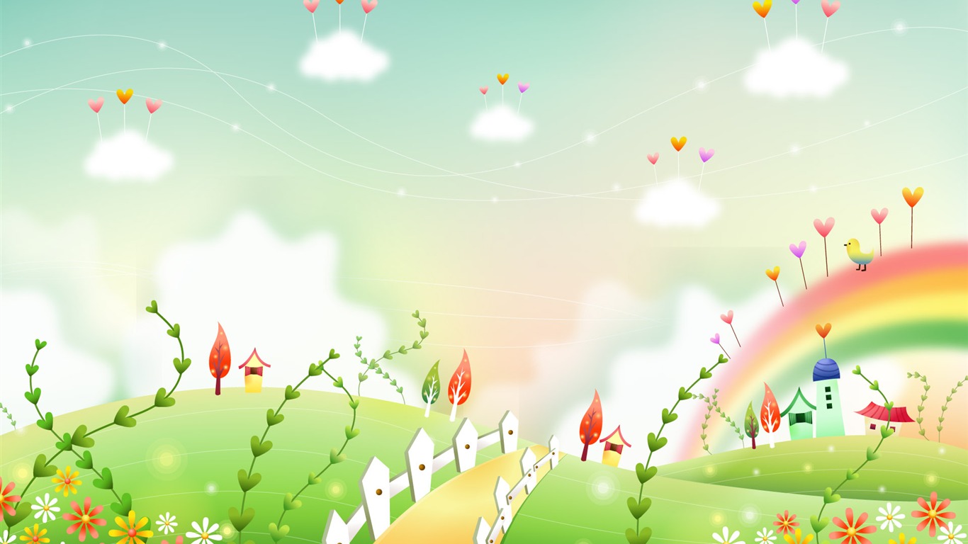 卡通夢幻風光壁紙 #4 - 1366x768