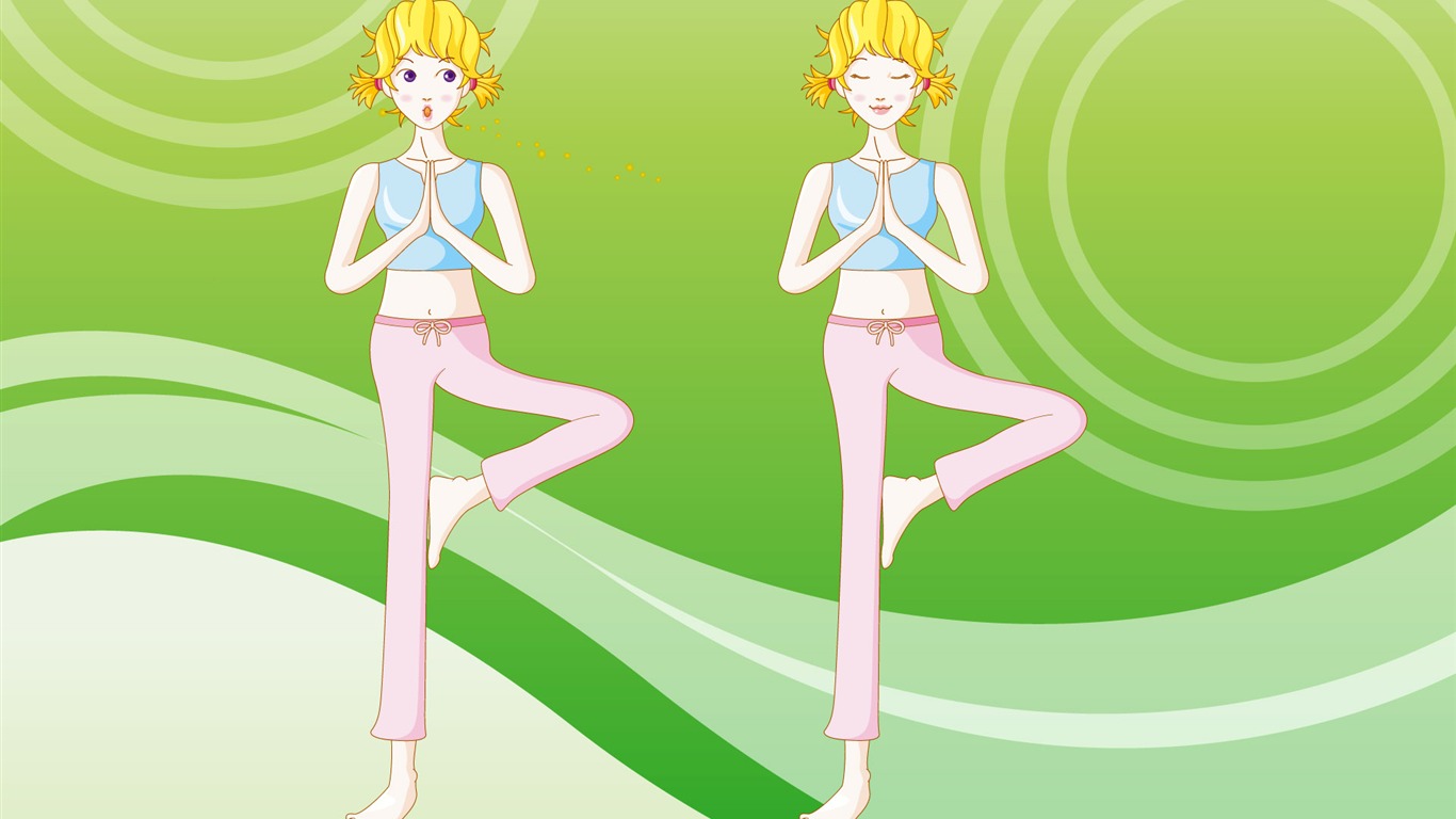 矢量女性休閒運動壁紙 #4 - 1366x768