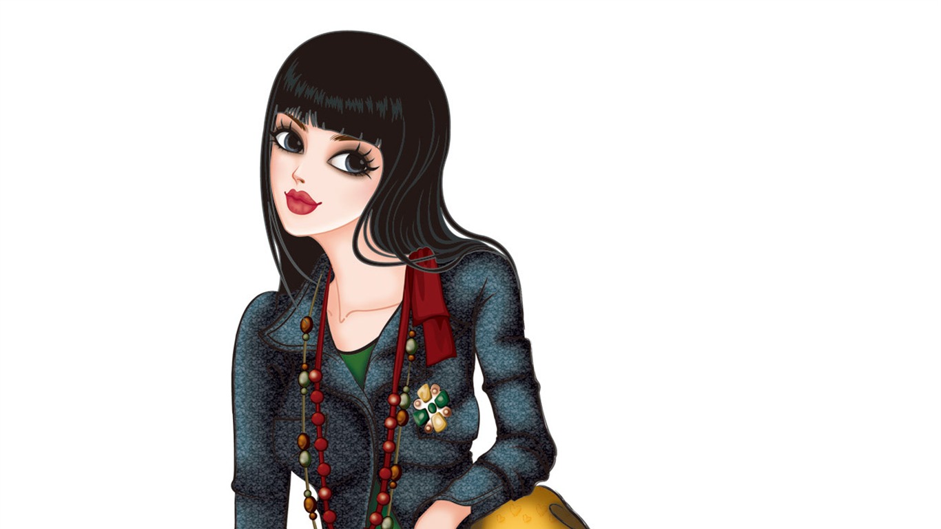 Vector-style fashion women wallpaper #19 - 1366x768