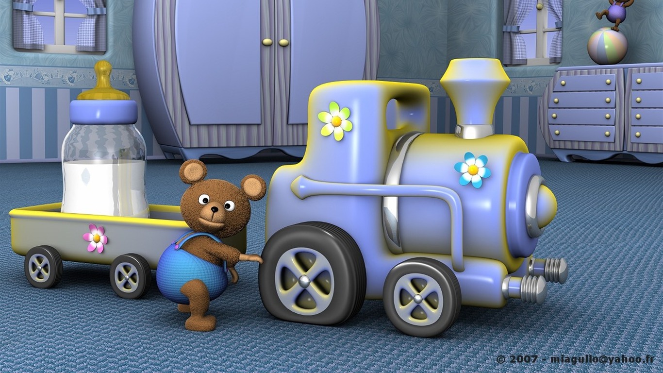 Fun 3D Cartoon Design wallpaper #3 - 1366x768