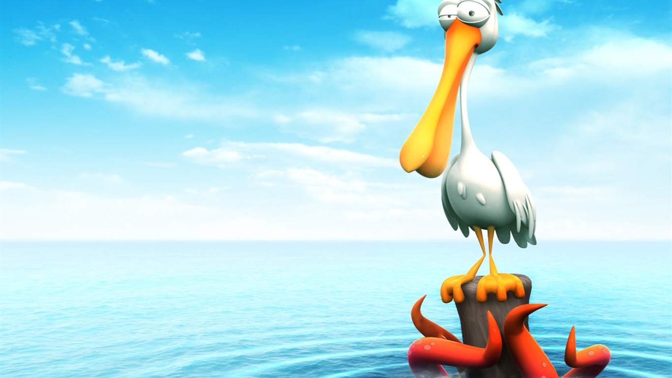 Fun 3D Cartoon Design wallpaper #7 - 1366x768