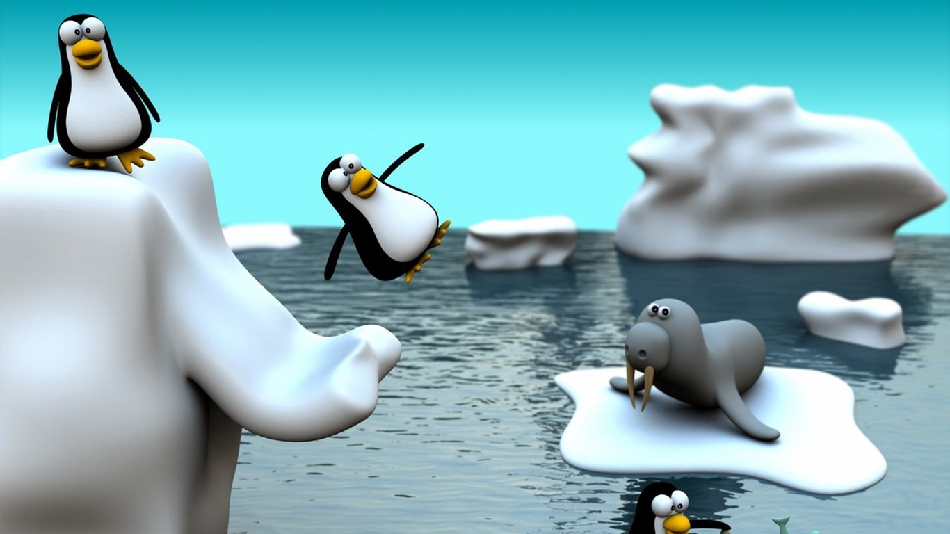 趣味3D 卡通設計壁紙 #8 - 1366x768