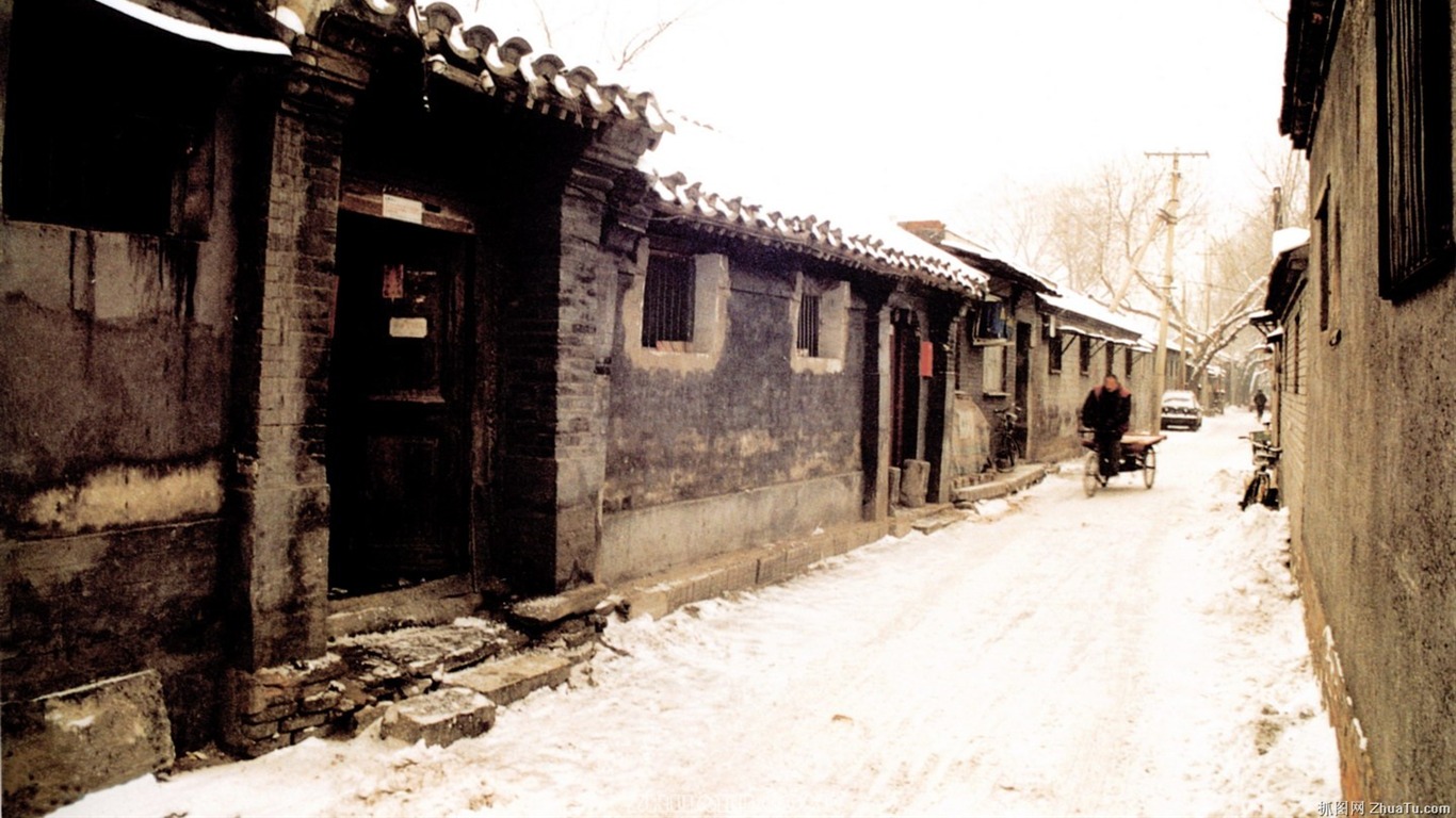 Antiguo vida Hutong de fotos antiguas fondo de pantalla #39 - 1366x768