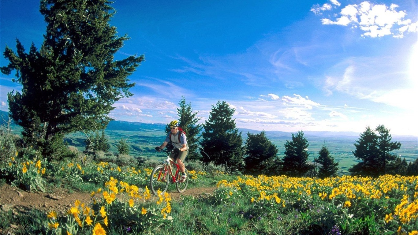 Fond d'écran de vélo de montagne #1 - 1366x768