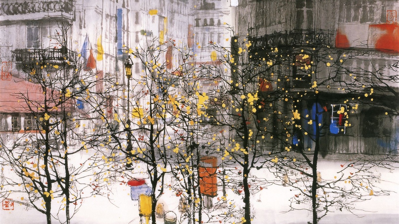 異國風光 山水畫壁紙 #2 - 1366x768
