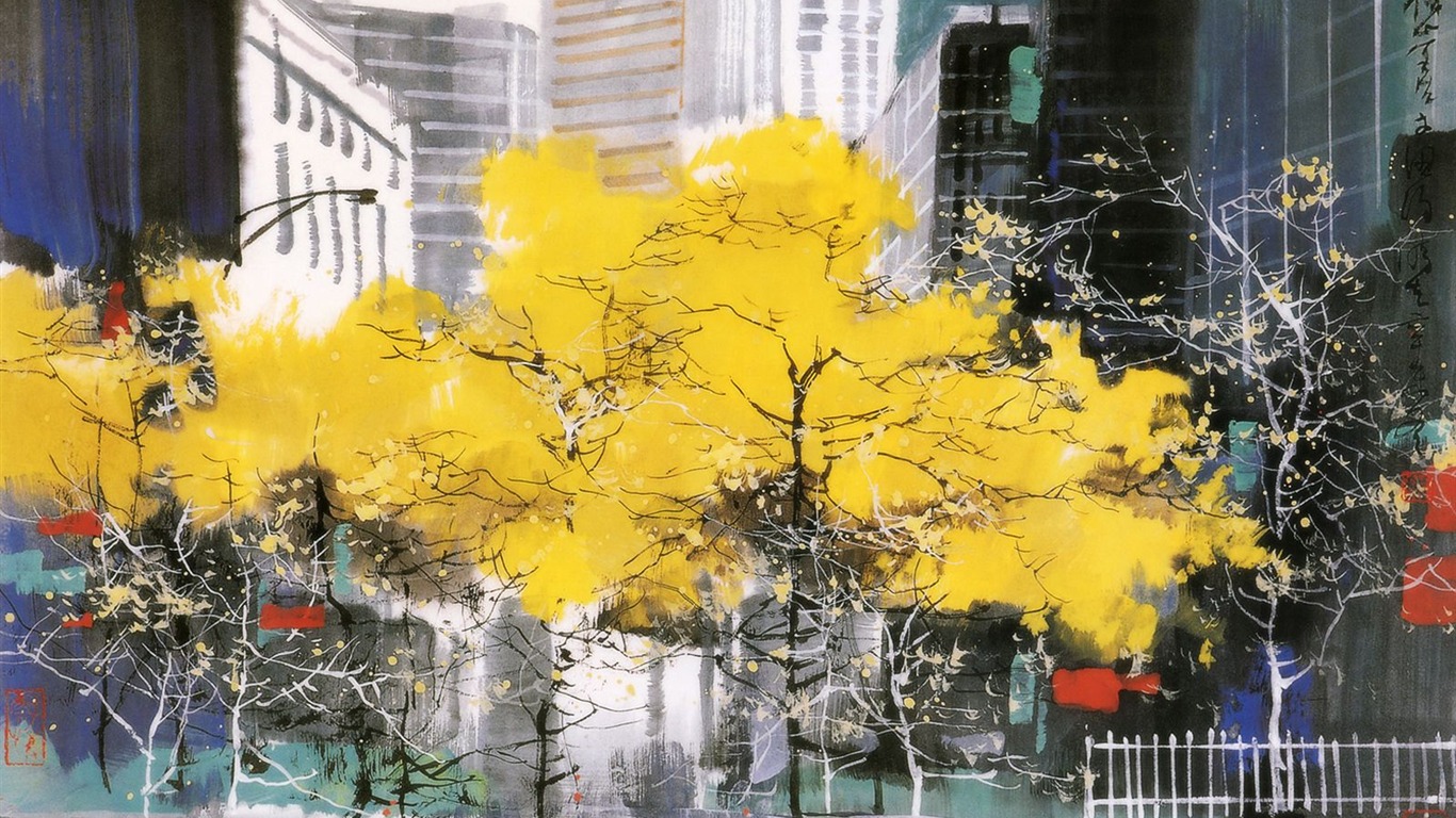 異國風光 山水畫壁紙 #9 - 1366x768