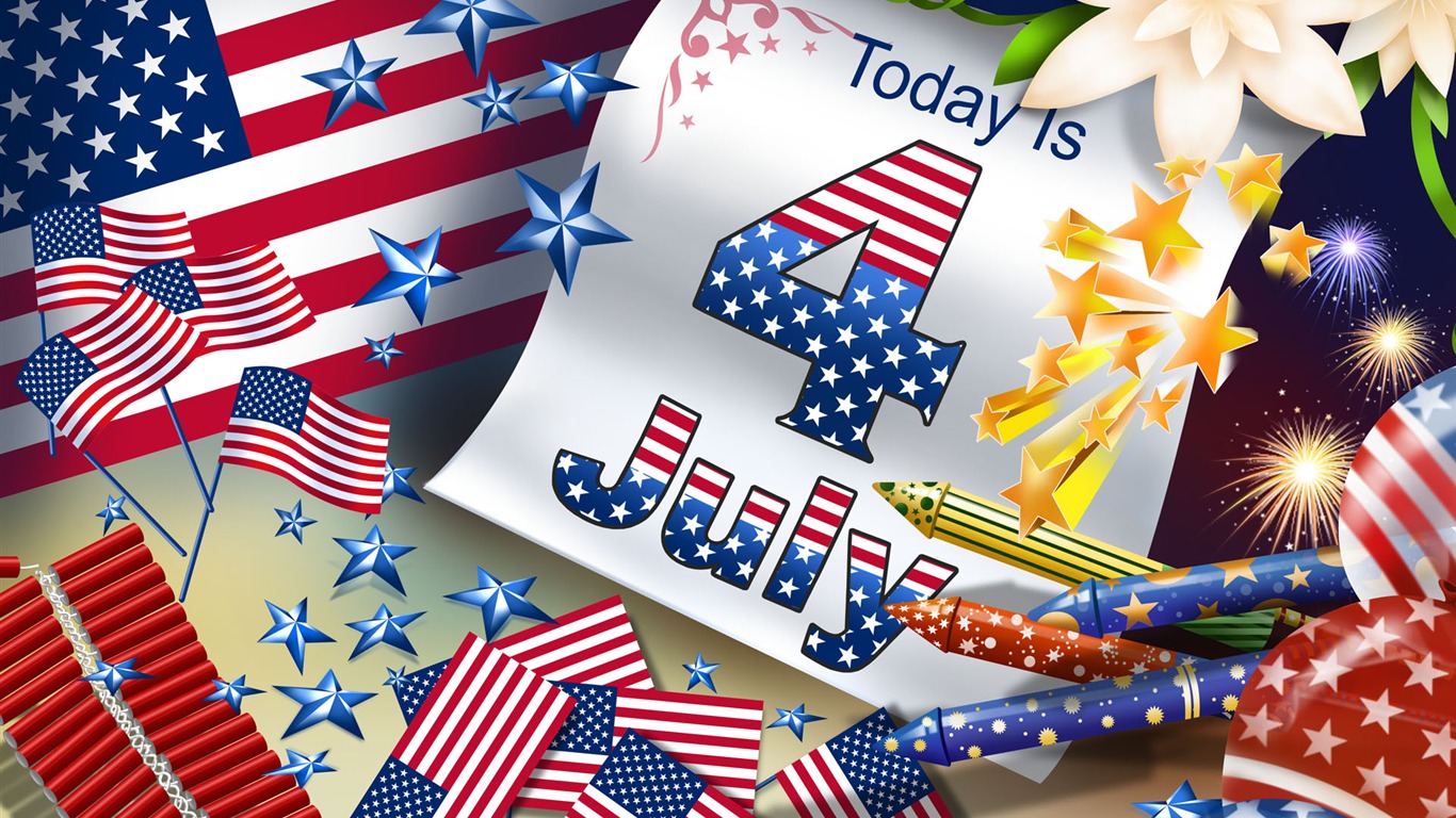U. S. Den nezávislosti téma wallpaper #1 - 1366x768