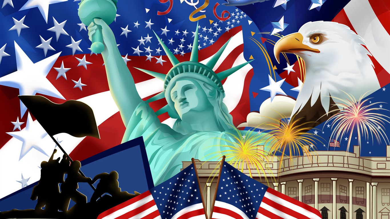 美国独立日主题壁纸14 - 1366x768