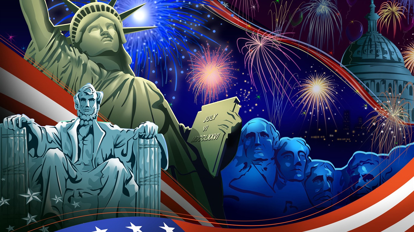 U.S. Independence Day theme wallpaper #19 - 1366x768