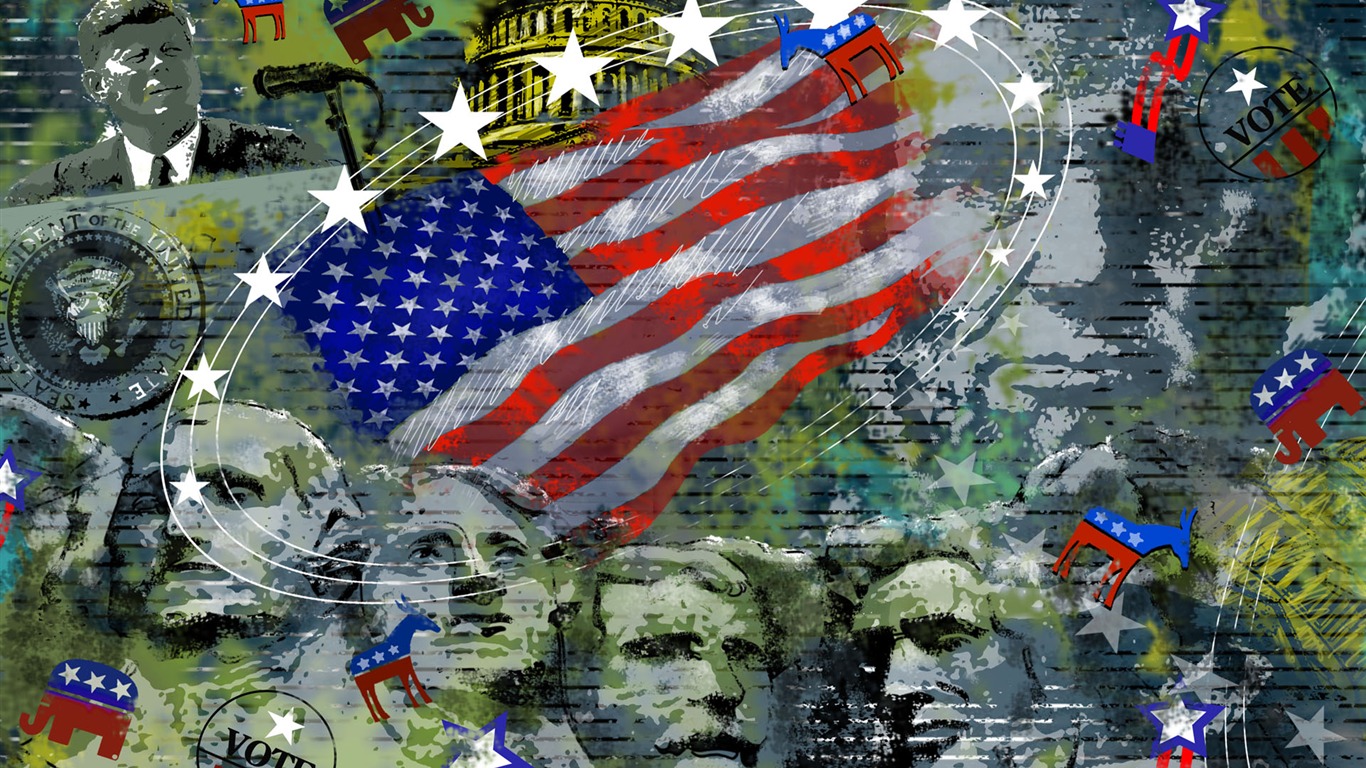 U. S. Den nezávislosti téma wallpaper #20 - 1366x768