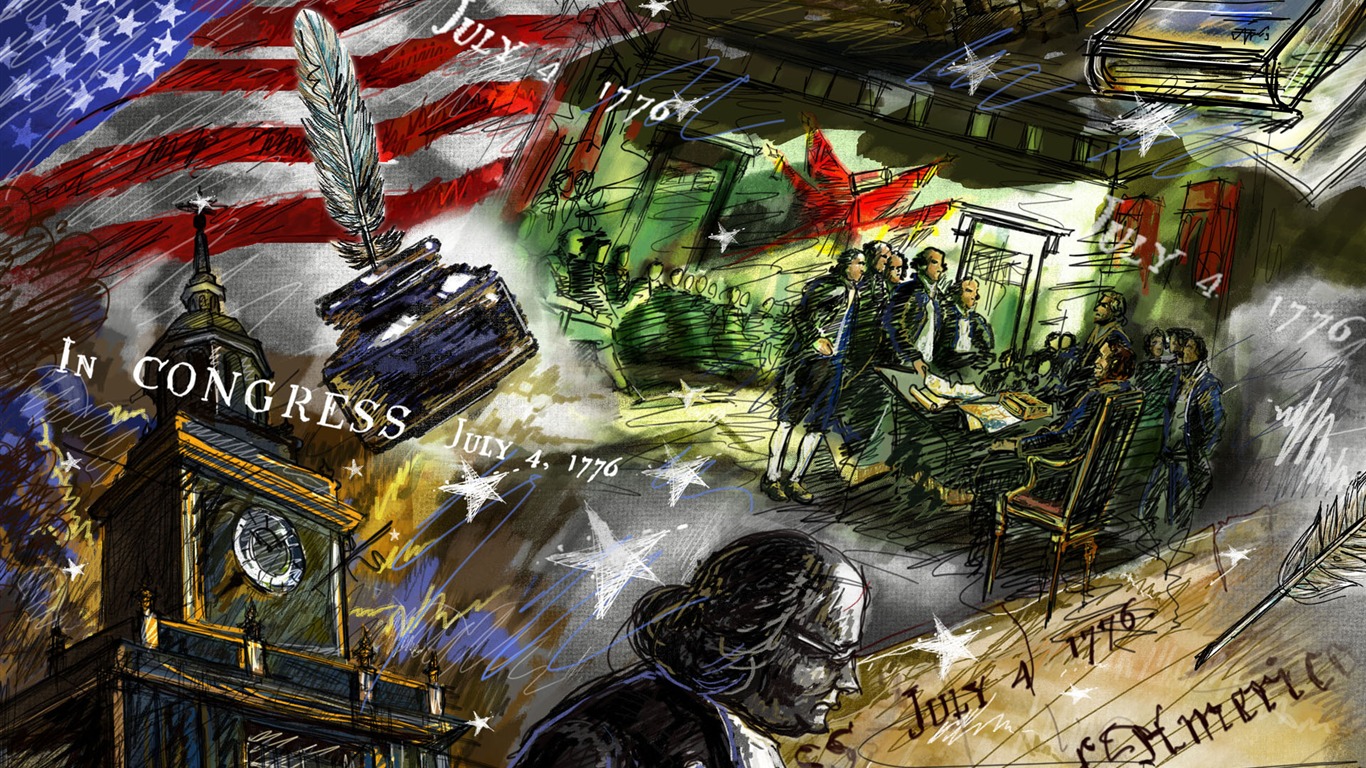 U. S. Den nezávislosti téma wallpaper #24 - 1366x768