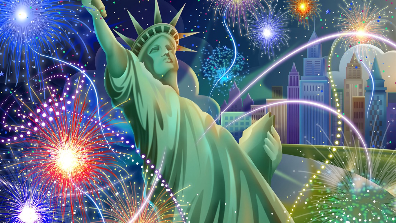 U. S. Independence Day Thema Tapete #25 - 1366x768