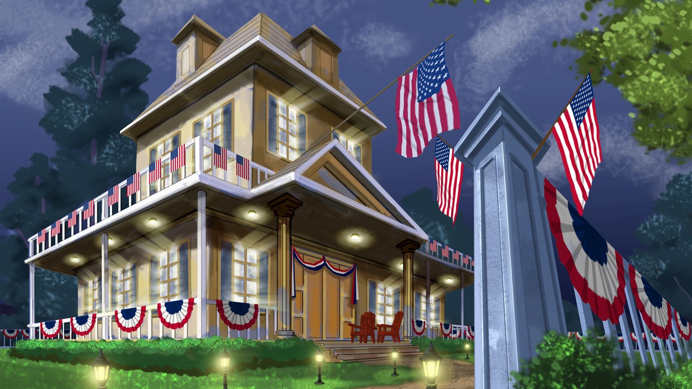 U. S. Den nezávislosti téma wallpaper #36 - 1366x768