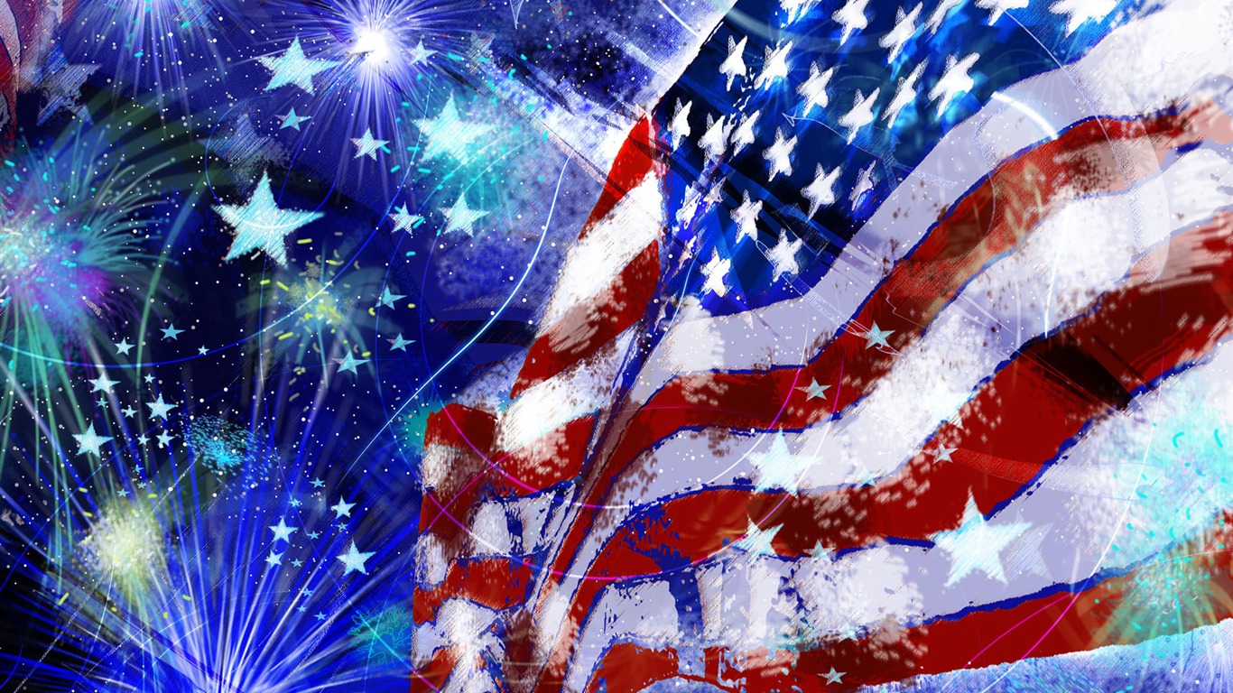 U. S. Den nezávislosti téma wallpaper #39 - 1366x768