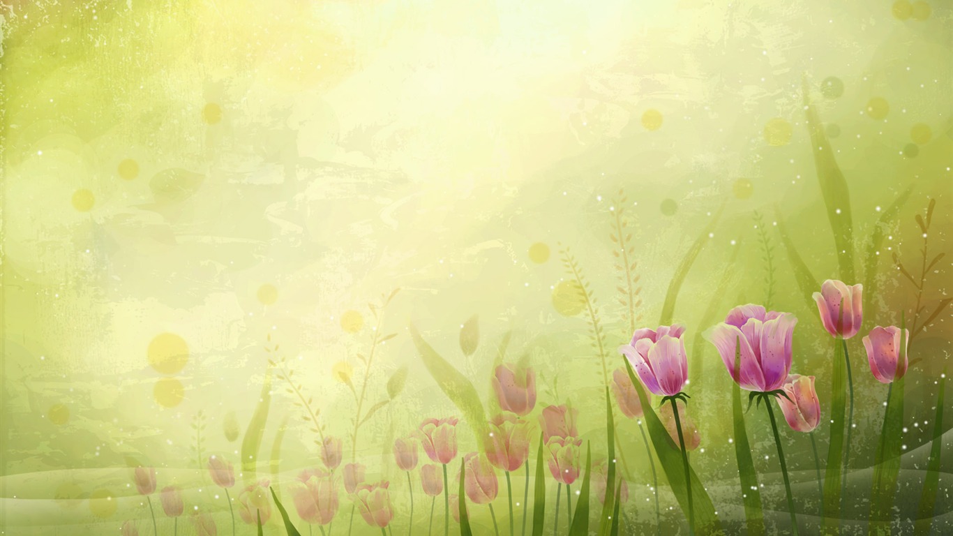 Synthetic Wallpaper Colorful Flower #3 - 1366x768