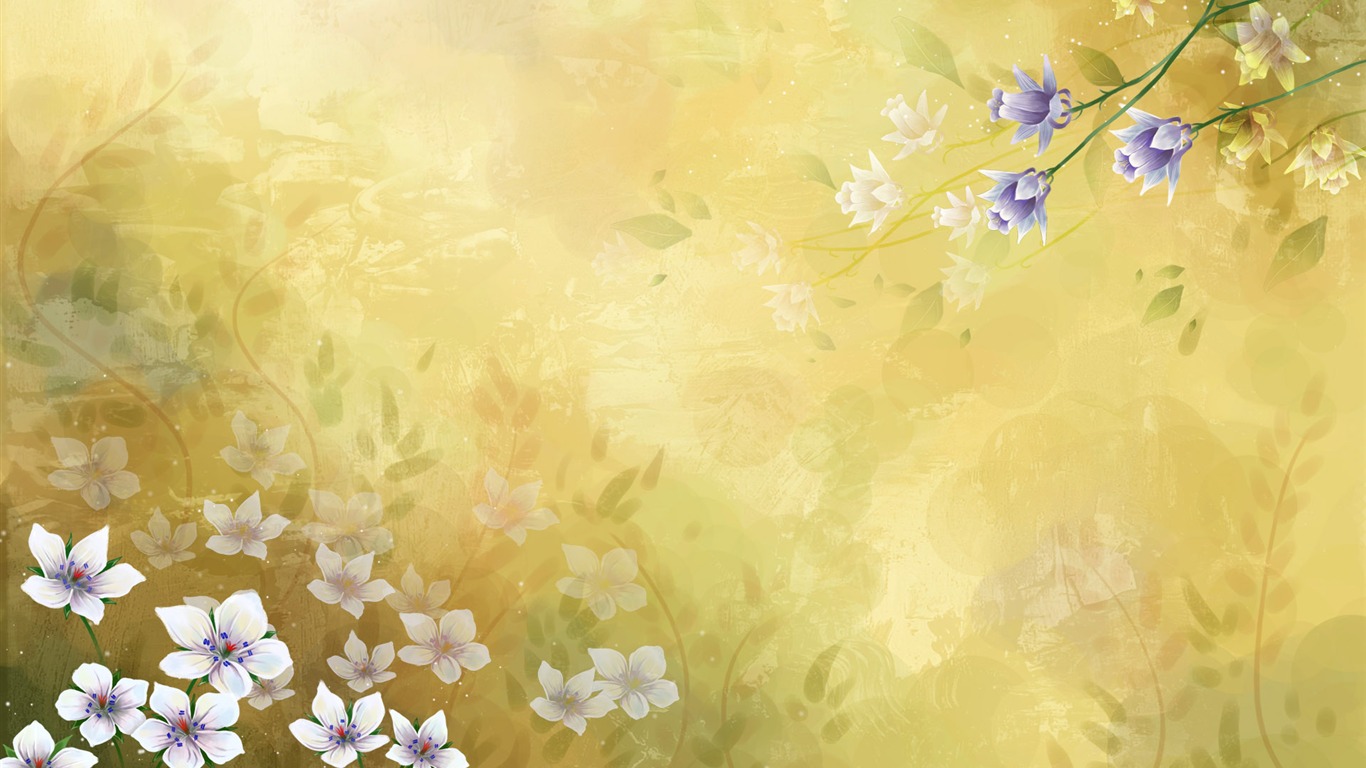 炫彩花卉合成壁紙 #14 - 1366x768