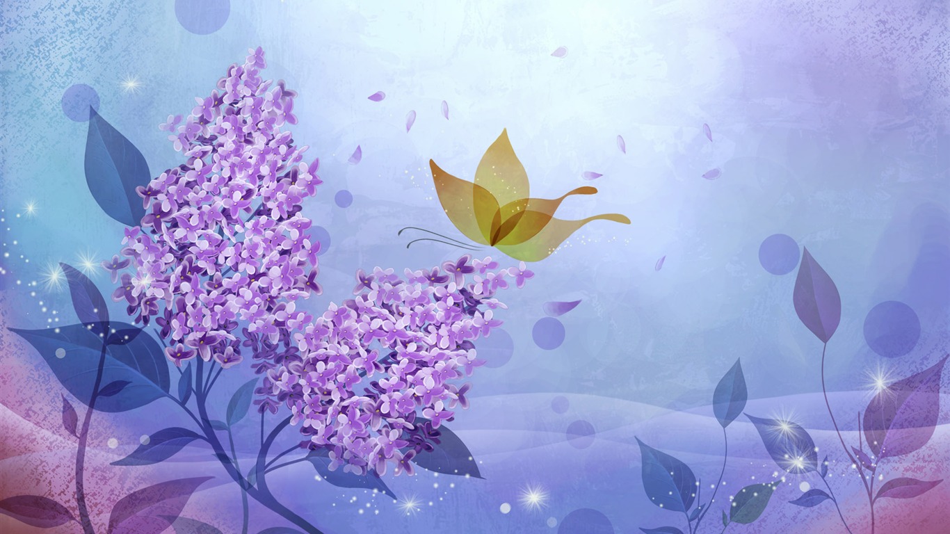 炫彩花卉合成壁紙 #15 - 1366x768