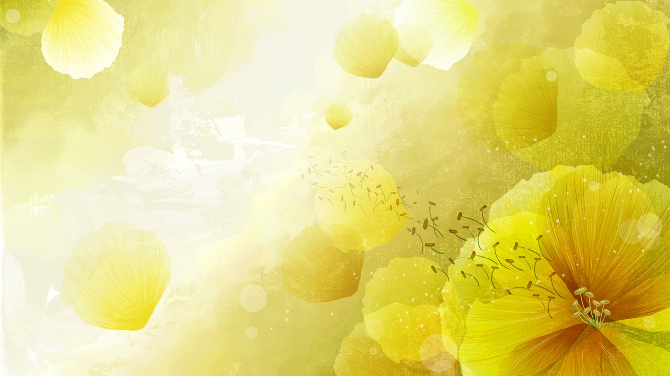 炫彩花卉合成壁紙 #18 - 1366x768