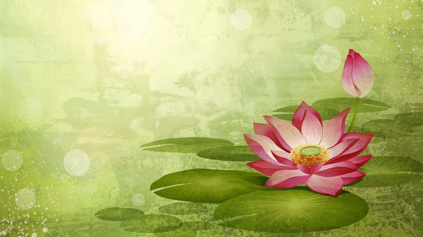 炫彩花卉合成壁紙 #20 - 1366x768