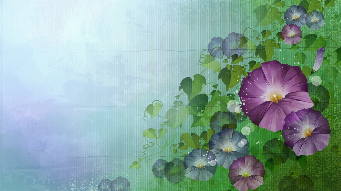 炫彩花卉合成壁紙 #21 - 1366x768