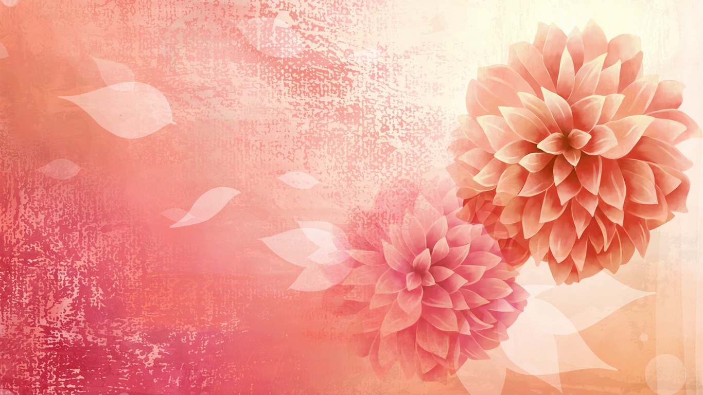 Syntetické Wallpaper barevné květiny #22 - 1366x768